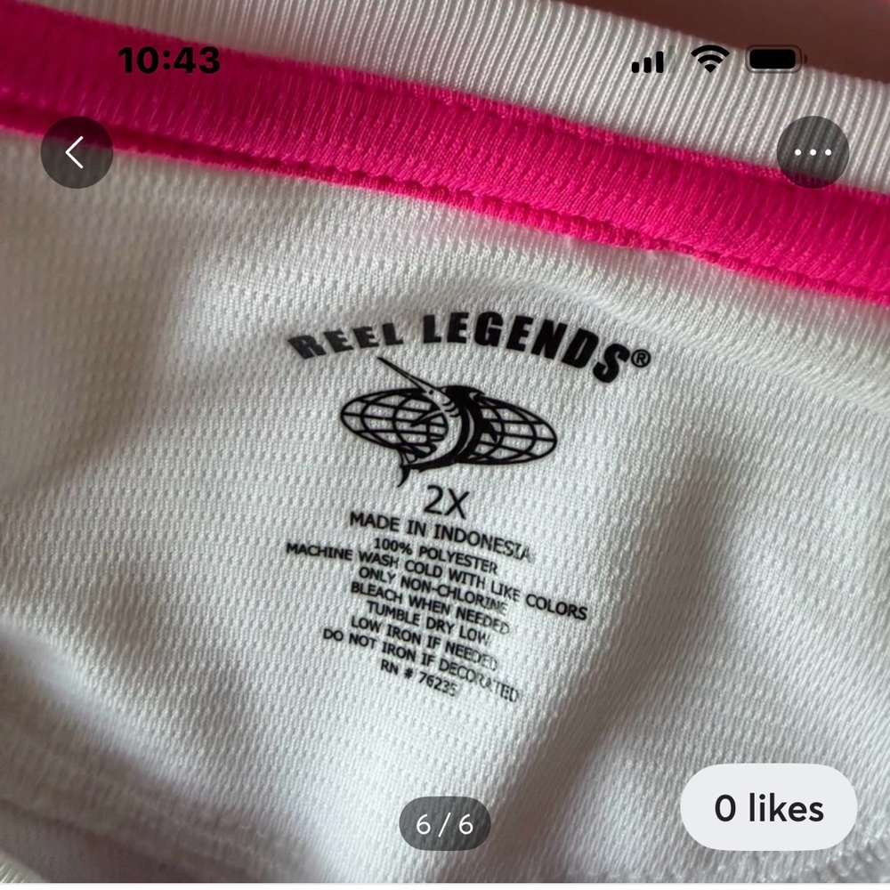 Reel Legends Pure White Long Sleeve Tee - Picture 4 of 6